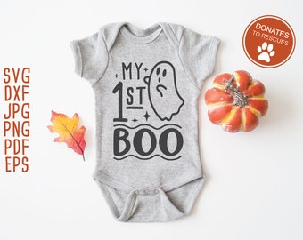 Il mio primo BOO SVG Bambino Halloween SVG Cricut, Silhouette Halloween svg fantasma svg bambino svg 1o halloween svg Dxf