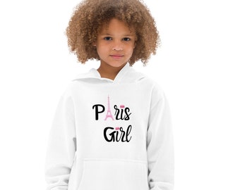 Paris Girl- Paris Eiffelturm- Hoodie für Mädchen- Paris Souvenir Geschenk- Paris Kinder Fleece Hoodie
