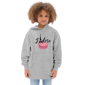 J&#39;Adore Paris Eiffel Tower, Paris Sweatshirt, Paris Macaron Gift, Paris Kids Hoodie, Paris Gifts for Girls