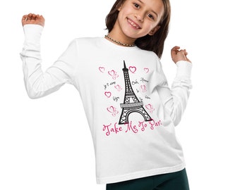 Take me to Paris T-Shirt - Eiffelturm Jugend Langarm Shirt