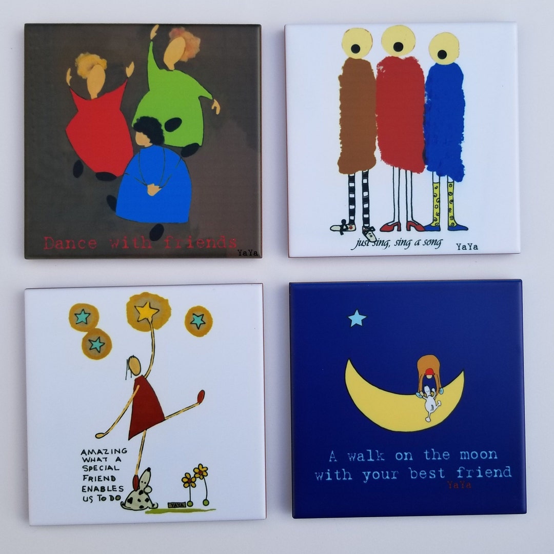 Friends Coasters Friends Coaster Set Coasters for Women Friends Drink Coasters Ceramic Tile set