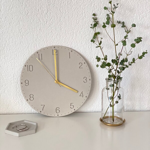 Concrete clock | Wall clock | Housewarming gift