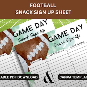 Football Snack Schedule Football Snack Sign Up Sheet Printable Football Snack Sign Up Sheet for Game Day Snacks Football Game Snack Schedule