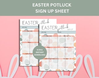 Printable Easter Potluck Sign Up Sheet for Easter Meal Sign Up Sheet for Easter Dinner Sign Up Sheet Easter Brunch Sign Up Sheet Church Meal