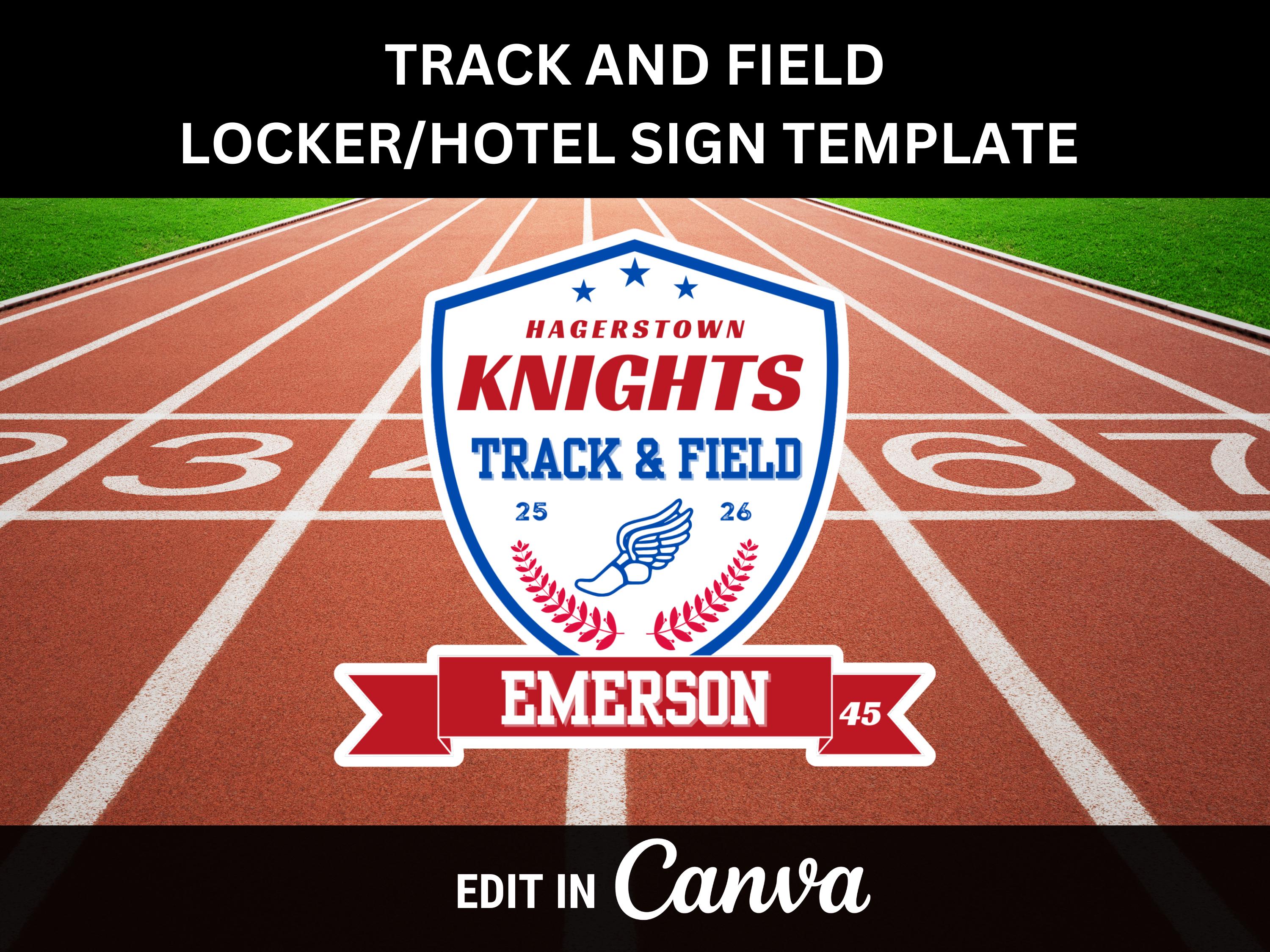 TRACK AND FIELD Locker Sign Template for Track & Field Meet Hotel Door ...