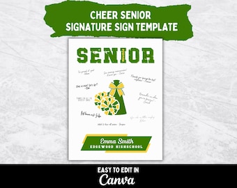 Cheer Senior Signature Poster Template for Cheer Senior Night Gift for Cheerleader Graduation Sign for Cheerleading Graduation Party Sign