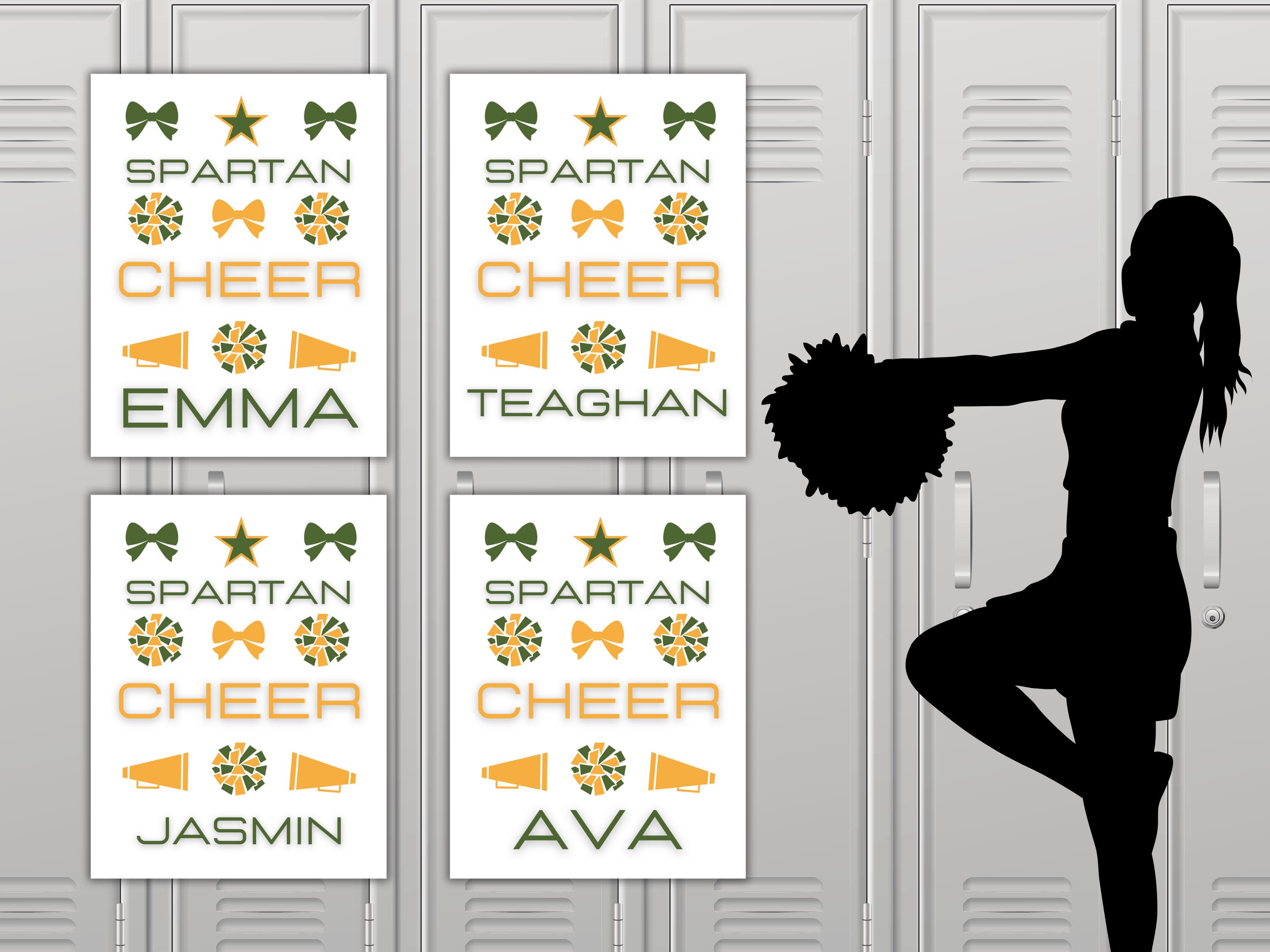 Cheer Locker Decoration Template for Cheerleading Hotel Door Sign for ...