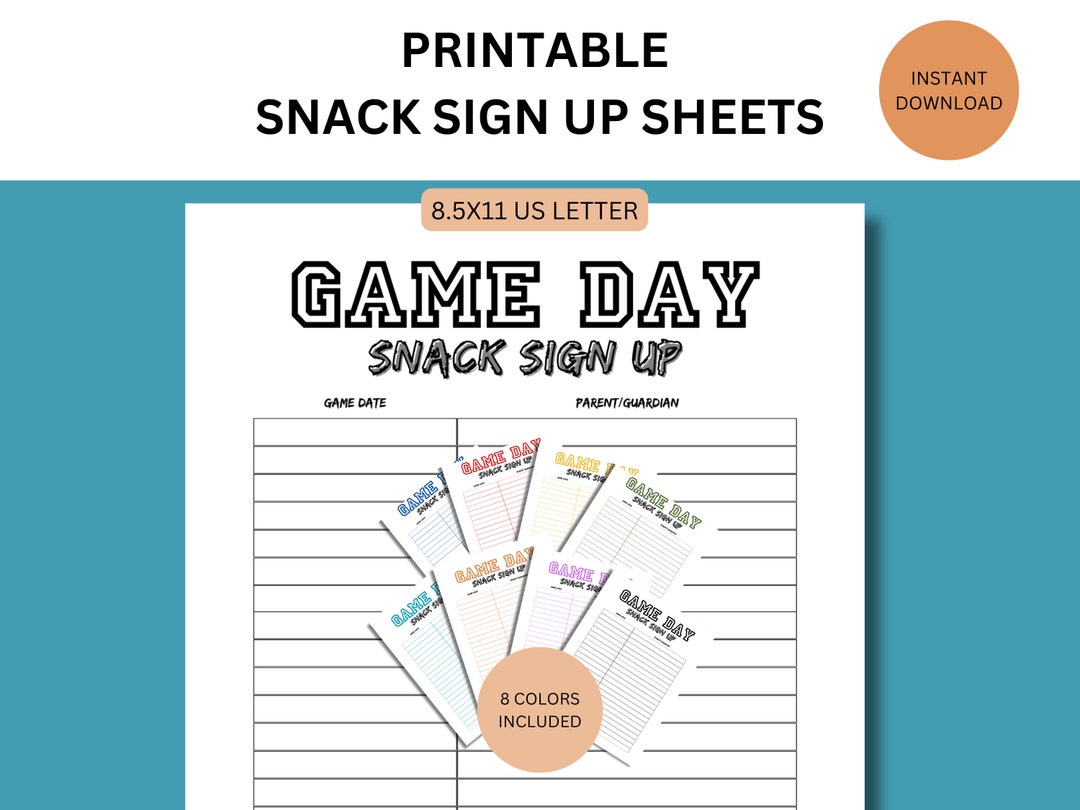 Printable Snack Sign up Sheet for - Il 1080xN.5817473518 Nlya