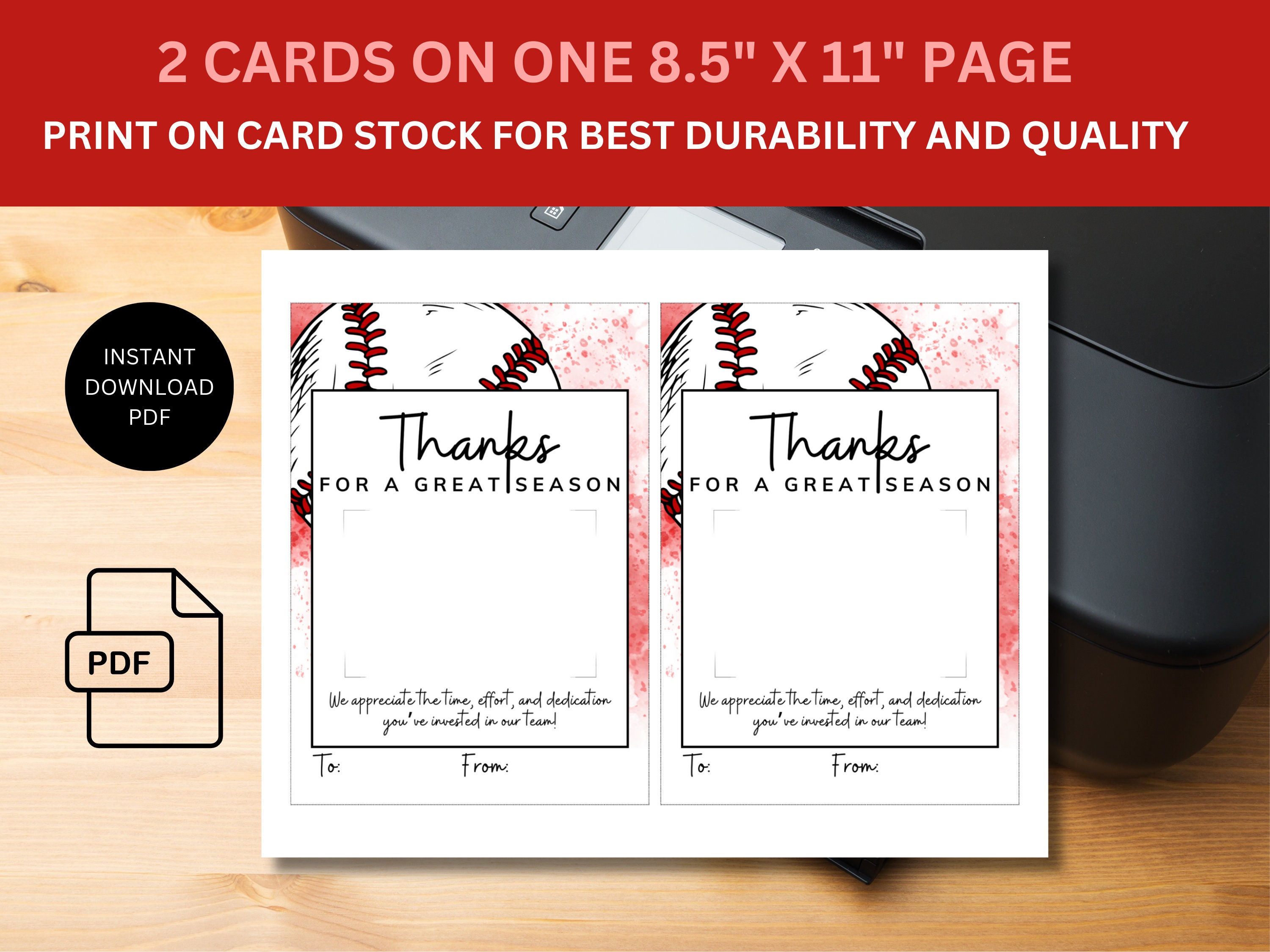 Tball Coach Thank You Card Little League Coach Gift Tball Coach