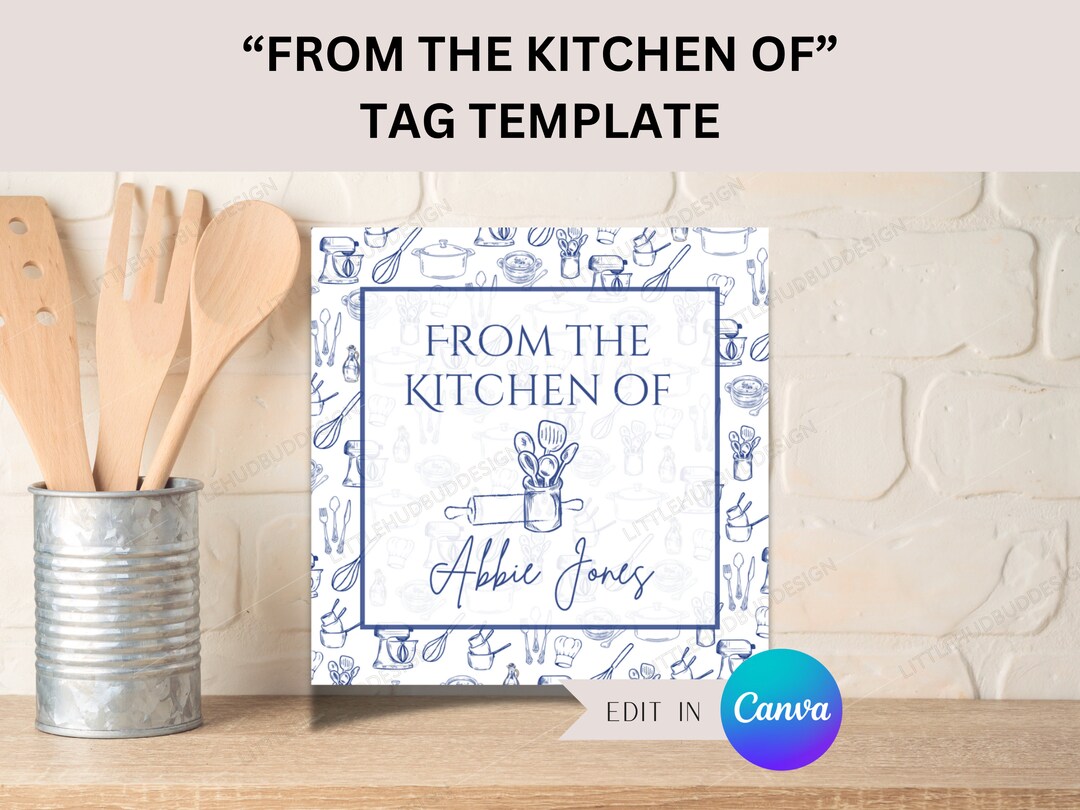 Editable From the Kitchen of Labels Edit in Canva Personalized Gift ...