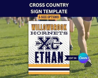 Cross Country Locker Sign Template for Cross Country Meet Sign for Team Pride Cross Country Runner Signs Editable Cross Country Senior Sign