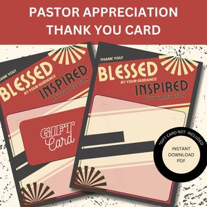 Biglietto di ringraziamento per il pastore Regalo di ringraziamento per il ministro Regalo di ringraziamento per il personale della chiesa Regalo di ringraziamento per il clero