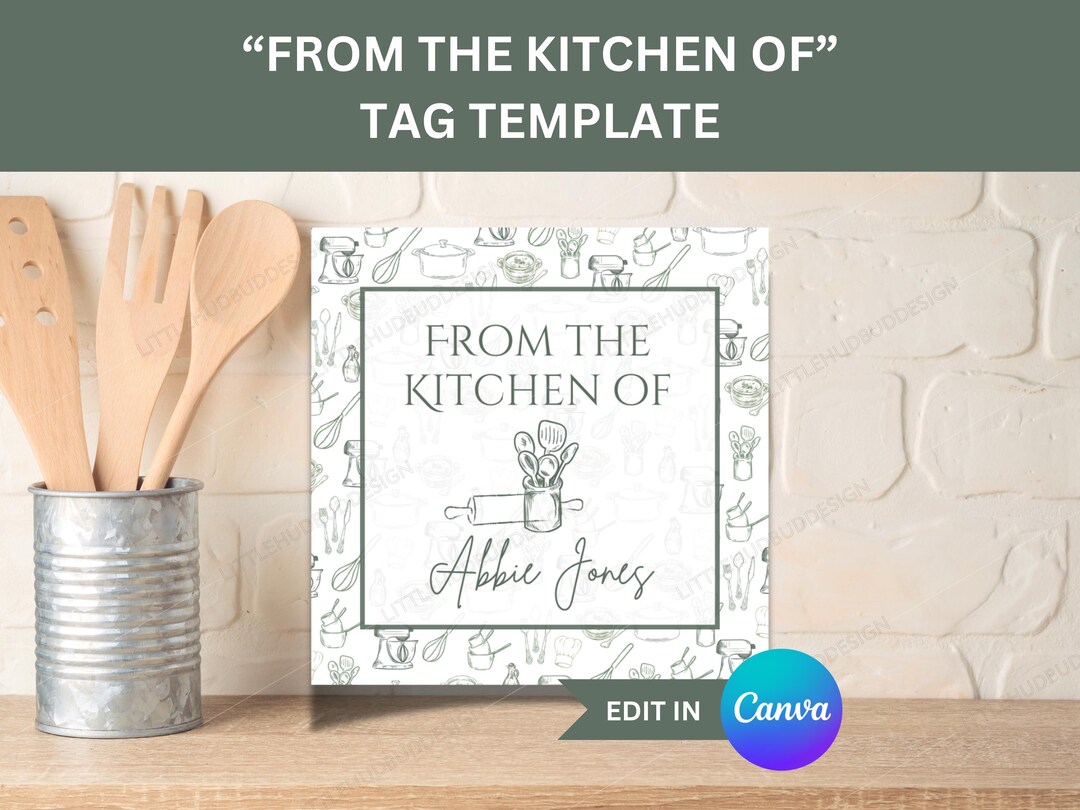 Kitchen Tags Editable From the Kitchen of Labels Edit in Canva Personalized Gift ...
