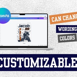 Hockey Player & Goalie Locker Sign Template Bundle for Hockey Hotel Door Sign for Hockey Tournament Player Signs Editable Travel Hockey image 5