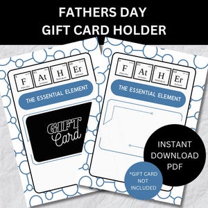 Porte-cartes cadeau fête des pères imprimable pour papa, cadeau pour père, l'élément essentiel, carte pour cadeau de fête des pères noire, pour beau-père