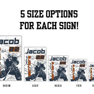 Hockey Player & Goalie Locker Sign Template Bundle for Hockey Hotel Door Sign for Hockey Tournament Player Signs Editable Travel Hockey image 6