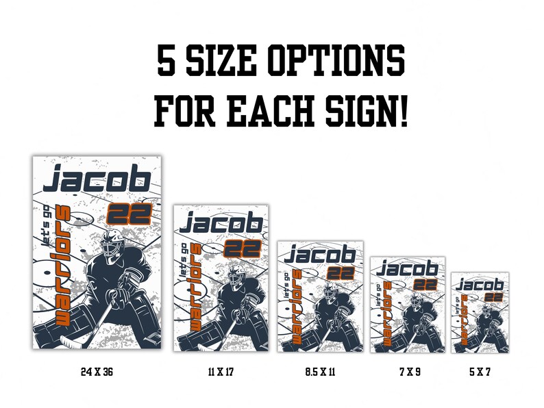 Hockey Player & Goalie Locker Sign Template Bundle for Hockey Hotel Door Sign for Hockey Tournament Player Signs Editable Travel Hockey image 6