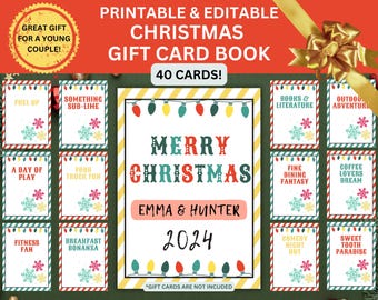 Family Christmas Gift Card Book for Young Couples Gift of Experience Gift for Adult Children Gift for Engagement Gift for Newlyweds Gift