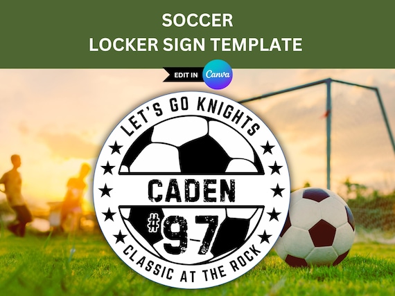 SOCCER Tournament Hotel Door Sign Template for Soccer Locker Signs for Soccer Player Fan Sign Editable Soccer Team Hotel Door Sign