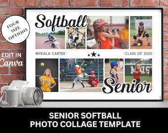 Softball Senior Photo Collage for Senior Night Gift for Softball Player Photo Collage for Graduation Party for Senior Softball Player