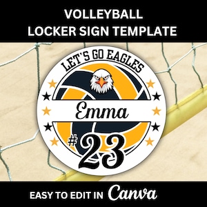Editable Volleyball Player Locker Sign Printable Volleyball Tournament Decoration for Volleyball Senior Night Sign for Volleyball Door Sign