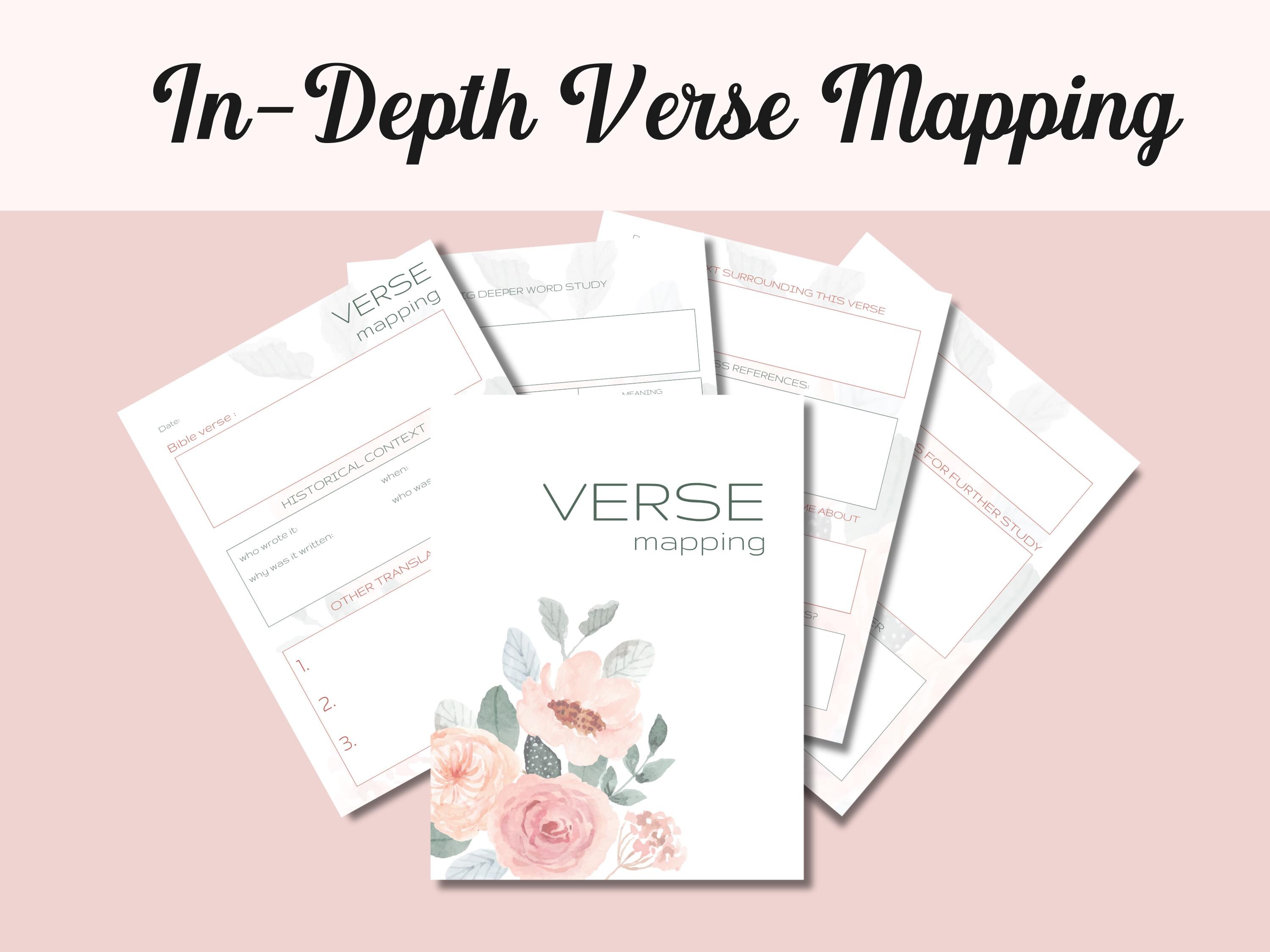 Sermon Message Map Bible Study Worksheet Bundle Printable Verse Mapping Printable ...