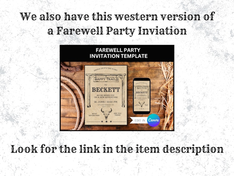 Editable Farewell Party Invitation for Trunk Party Invite Template for ...