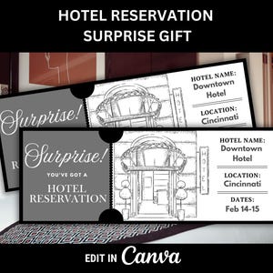 Hotelreservierung Überraschungsgutschein Wochenendtrip für Hotelaufenthaltsgutschein für Paare Wochenendausflug Hotelgeschenkgutschein