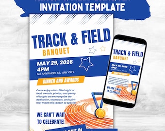 Track and Field End of Season Banquet Invitation for Track & Field Award Ceremony for End of Season Track and Field Team Dinner Invite