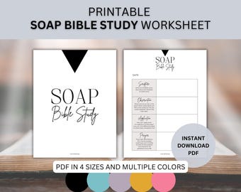Printable SOAP Bible Study Worksheet for Beginner Bible Study for Teens Devotional Journal for Prayer Quiet Time Worksheet Daily Devotional
