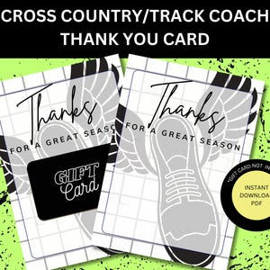 Cartão de agradecimento para treinador de cross country, presente para treinador de pista, presente de agradecimento para treinador de cross country, presente de agradecimento para treinador de atletismo, presente de agradecimento