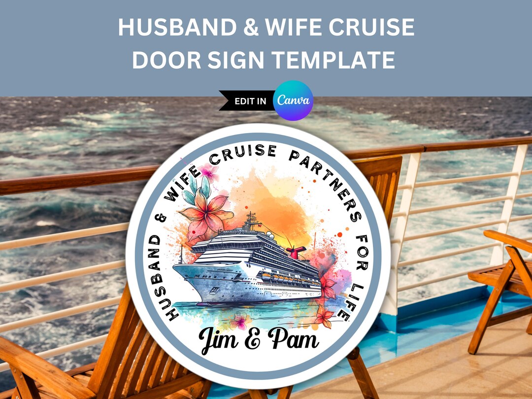Personalized Cruise Door Sign - Best Gift Idea For Couple - Husband And Wife Cruise Partners For Life