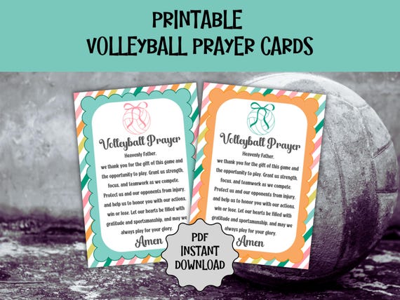 VOLLEYBALL Prayer Card for Christian Athlete Prayer for VOLLEYBALL Player Snack Tags for Softball Game Day Treat Tag VOLLEYBALL Team Gift