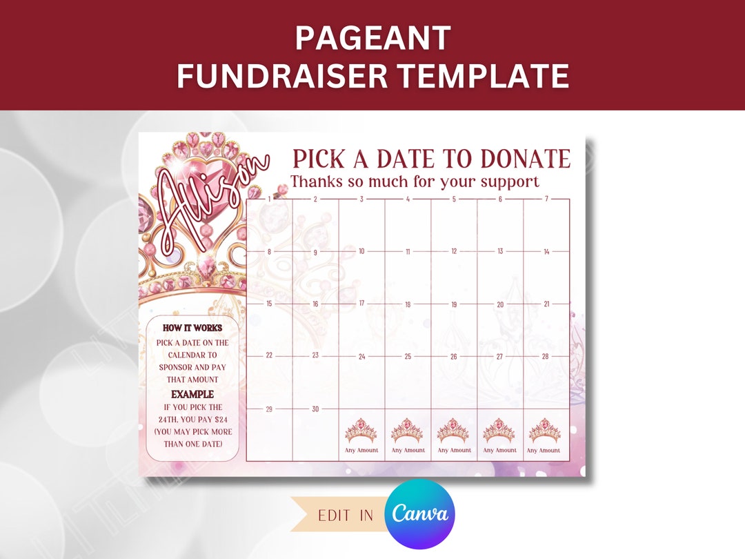 Pageant Fundraiser Template for Personalized Pageant Fundraising Pageant Fundraiser Template for Personalized Pageant Fundraising