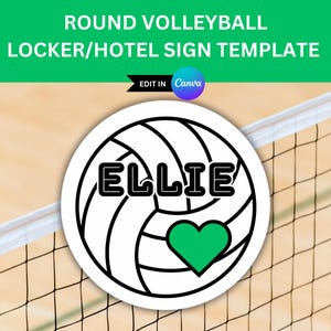 Volleyball Locker Sign Template for Travel Volleyball Tournament Sign for Hotel Door Sign Editable Volleyball Family and Fan Sign