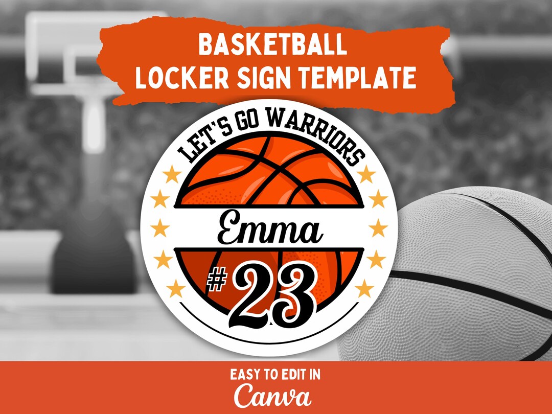 Basketball Player Locker Sign Template for Basketball Pep Rally Sign ...