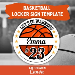 Basketball Player Locker Sign Template for Basketball Pep Rally Sign for Basketball Player Fan Sign Editable Basketball Team Hotel Door Sign