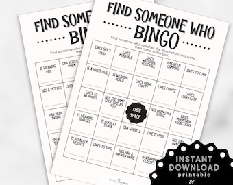 Find Someone Who Icebreaker Bingo for Team Building Activity for Classroom Bingo Editable Template for Office Icebreaker for Family Reunion
