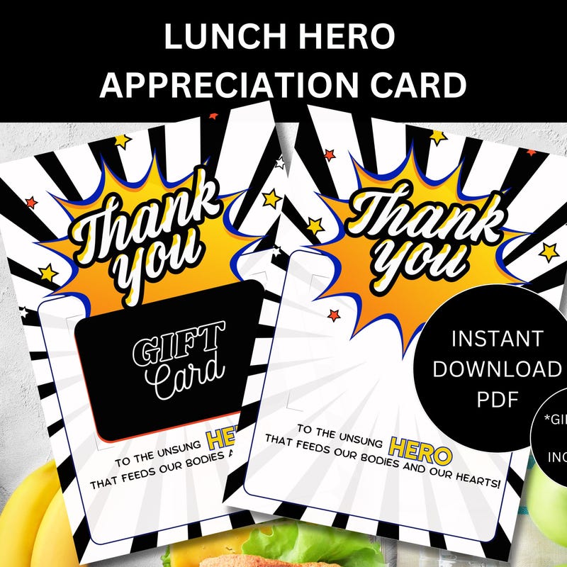 Thank You Cards for Lunch Lady - Etsy