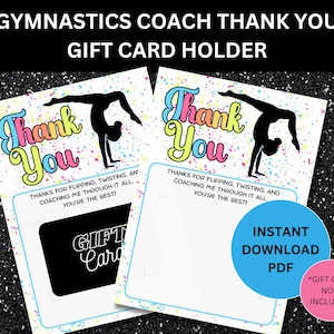 Gymnastik-Trainer Dankeschön-Kartenhalter für Gymnastik-Trainer Wertschätzung Geschenk für Gymnastik-Trainer Wertschätzung Geschenk für Kinder Gymnastik