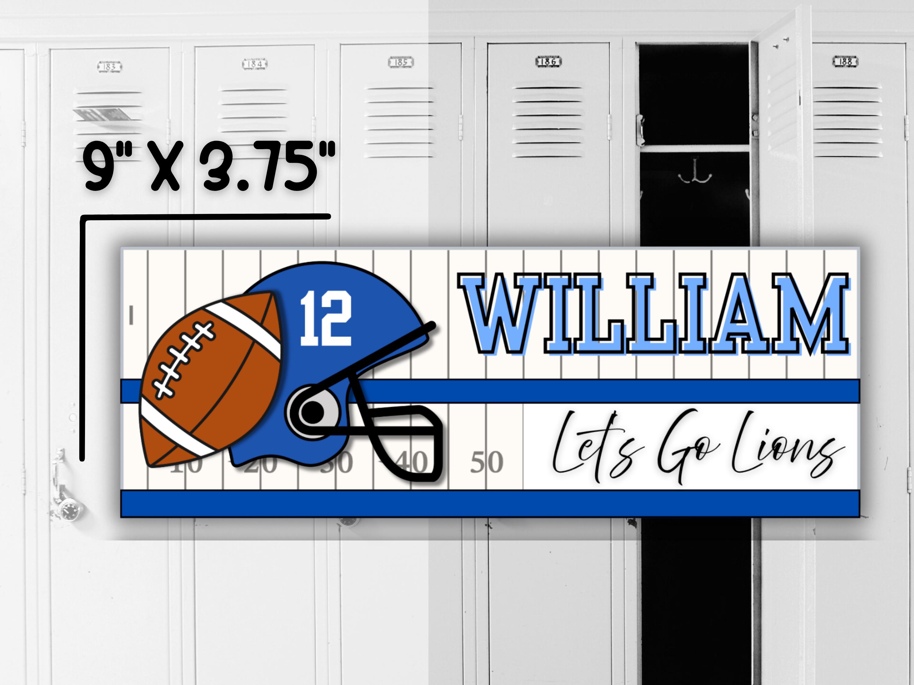 Editable Football Locker Sign Template for Football Game Day Horizontal ...