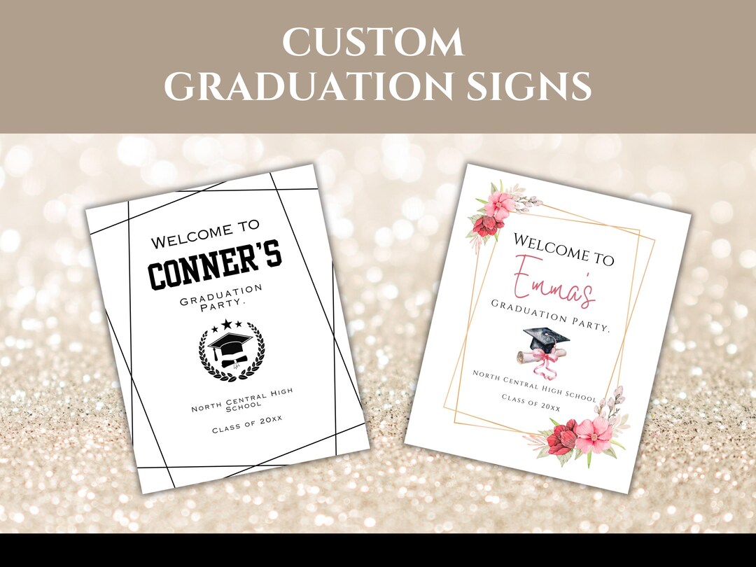 Custom Graduation Signs for Graduation Party Personalized Grad Signs ...