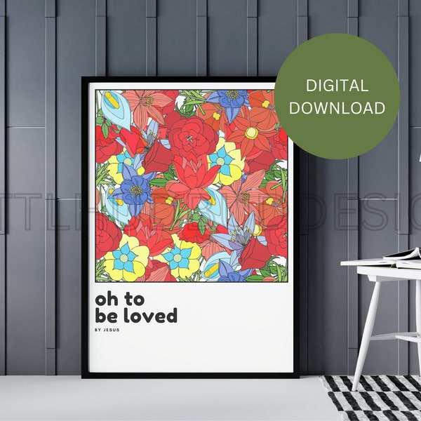 Christian Living Room Wall Art for Christian Home Decor for Modern Christian Digital Wall Art for Christian Teen Wall Decor Bright Colors