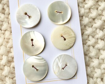 Set of 7 Wabi Sabi Buttons MOP Buttons Shell Buttons Antique Mother of Pearl Buttons
