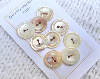 Antique Pink Mother of Pearl Button Set Diminutive 14mm