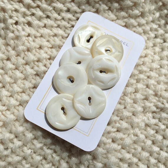Papercraft 34\u201d Buttons Mother of Pearl Button Antique Carved MOP ...