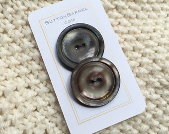 Smoky MOP Buttons, Mother of Pearl Button, 1 1/8” Buttons, Wabi-Sabi