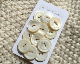 Antique Carved MOP Buttons, Mother of Pearl  Button, Iridescent Shell Button Set, 3/4” Buttons, Zero Waste