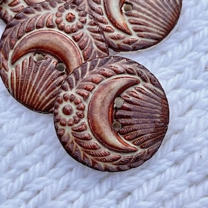 Bouton Lune Marron 1 » Céramique faite à la main