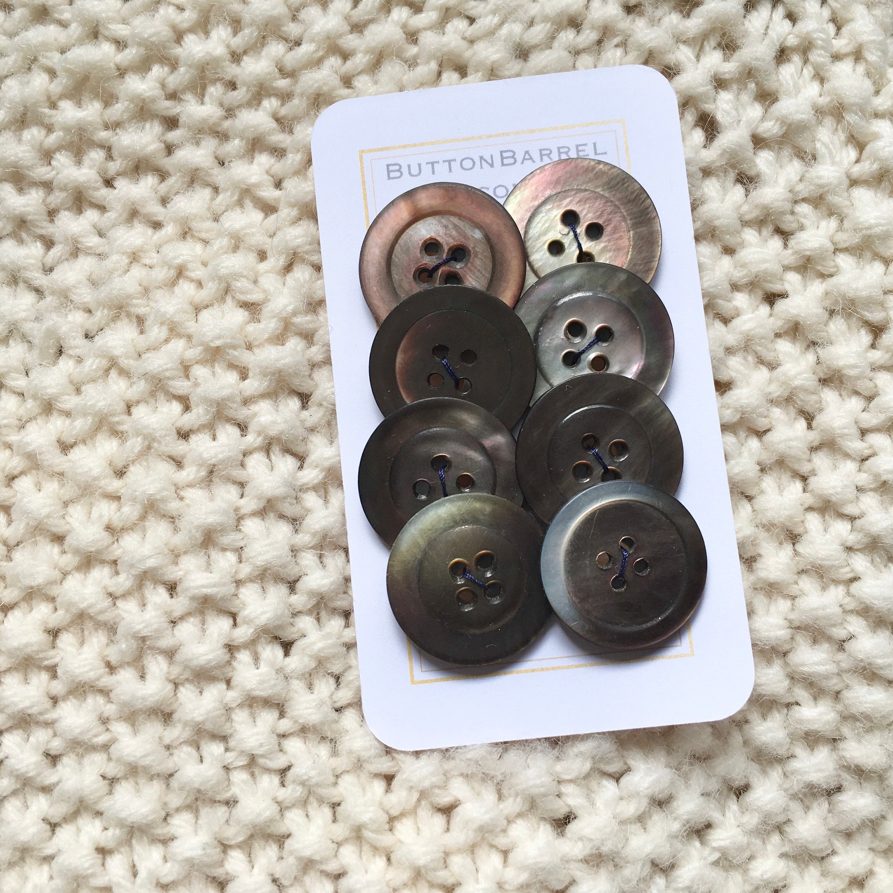Smoky Rainbow MOP Buttons, 8 Button Set Mother of Pearl Shell Buttons ...